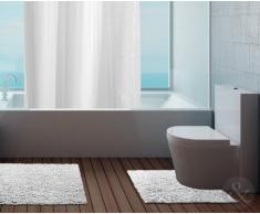 Just Contempo Ensemble de tapis de bain et tapis de toilettes en coton Noir, Coton, blanc, 50 x 80 cm