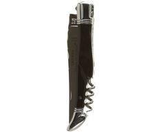 Claude Dozorme 1.60.129.64MI Couteau de Poche Laguiole 12cm + Tire-Bouchon Manche Corne Noire mitre INOX