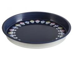 Premier Housewares Joni Plateau de Service, Rond, Ãtain, Bleu, 33Â x 33Â x 4Â cm