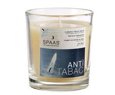 Spaas 12 Bougies Anti-Tabac en Verre Transparent Cire de Paraffine Ivoire D x H 75 mm