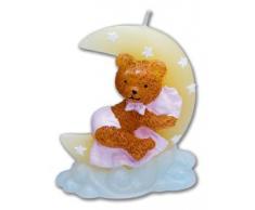 Club Green Ours en Peluche sur la Lune Bougie, Rose, 85Â x 110Â mm