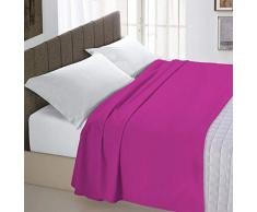 Italian Bed Linen Max Color Drap supÃ©rieur en Coleur Unie, 100Â % Coton, Fuchsia, Single