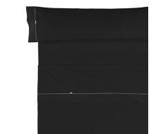 ES-Tela LIsos BiÃ©s 50/50Â âÂ Parure de draps Para cama de 105 cm, 3 piezas Noir