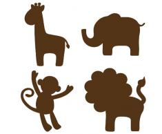 Wallpops Lot de 4 Autocollants pour Chambre de bébé Espresso Jungle Marron