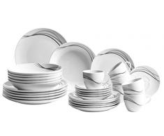 Joseph Maeser 927314 Service de Table, Bone China, Blanc, 40 x 60 x 40 cm