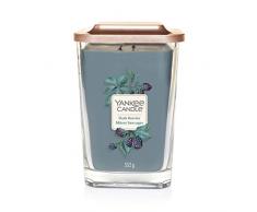 Yankee Candle Elevation Collection avec Couvercle de Plate-forme Grande Bougie Carrée à 2 Mèches, Dark Berries