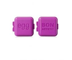 monbento - MB Kawaii Fushia - 2 moules Ã Oeuf carrÃ©s pour bento - sans BPA