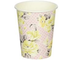 Talking Tables Gobelets papier de la collection « Truly Scrumptious » pour un goûter, Rose/Jaune (lot de 12)
