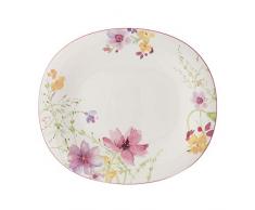 Villeroy & Boch Mariefleur Basic Assiette plate ovale, 29 x 25 cm, Porcelaine Premium, Blanc/Multicolore