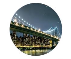 Wenko 53940100 Dessous de plat Croix Brooklyn Bridge en Verre Multicolore 20,3 x 22,7 x 0,8 cm