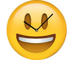 BUVU vm15av015Â Vintage Verre Horloge Murale, Jaune, 30Â x 30Â x 3Â cm