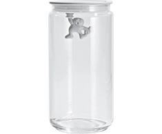 Alessi Amdr06 W Gianni a Little Man Holding on Tight BoÃ®te de Cuisine en Verre avec Couvercle en RÃ©sine Thermoplastique, Blanc, 140 Cl