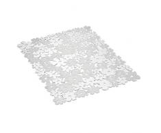 InterDesign Blumz tapis évier - grand fond évier en plastique PVC - protection évier pour lavabo - transparent
