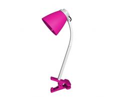 HOMEA 6LCE089RS Lampe de bureau à clipser Plastique Rose 36 cm