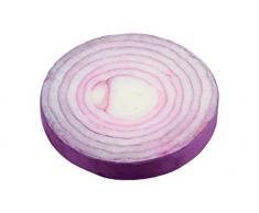 Lovely Casa Legume Oignon Galette DE Chaise Ronde DIAM 38 CM, Polyester, Violet, 38x38 cm