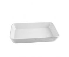 Home Plat rectangulaire, 30Â x 20Â cm, Porcelaine, Blanc