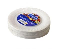 Kingfisher Papier jetables Assiettes, Blanc, 17,8Â cm, Lot de 100