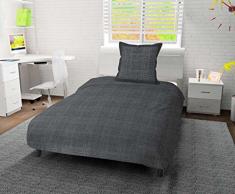 Soleil dOcre Galaxy Parure Housse de Couette, Coton, Gris, 140 x 200 cm