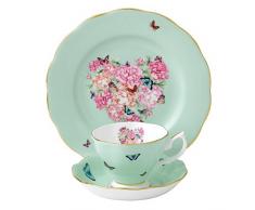 Miranda Kerr par Royal Albert Blessings Tasse, Soucoupe et Assiette, Vert, Lot de 3