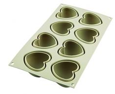 silikomart 26.186.13.0065 Moule Cuoricino, Silicone, Gris, 30 x 17,5 x 3,8 cm