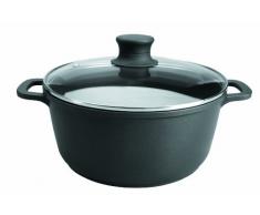 Lacor 25820 Faitout Fonte dAluminium Forte avec Couvercle Verre DiamÃ¨tre: 20 cm