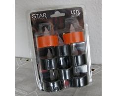 Star Lot de 8 bougies chauffe-plat LED 6 x noir, 2 x orange, env. 4 x 4 cm, batterie