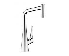 Hansgrohe Mitigeur de Cuisine Metris à Bec Haut avec Douchette Extractible 2 Jets Chrome 14820000