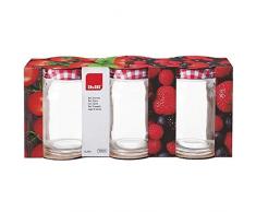 IBILI 747205 Lot de 3 Pots à Confiture, Verre, Transparent, 9 x 9 x 13 cm