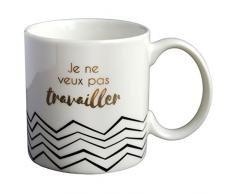 LA CARTERIE Mug cadeau à message Je ne veux pas travailler