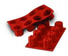 Silikomart 20.051.00.0060 SF051 Moule Forme Bavarois 8 Cavités Silicone Terre Cuite