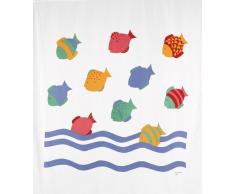 Opportunity 11J0000181 Rideau de Douche Hawai avec Anneaux, Polyester, Bleu, 200 x 180 cm