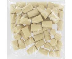 Fackelmann 005000 Lot de 50 bouchons en liÃ¨ge coniques, 50 bouchons de liÃ¨ge, bouchons pour bouteilles de vin, LiÃ¨ge, Beige, 3,3 x 2,1 cm