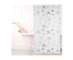 Relaxdays 10026667_1047 Ocean, 120x240 cm, Rideau de douche, baignoire bain store, fixation plafond, semi-transparent, PVC, plastique, aluminium, 240 x 120 x 5 cm