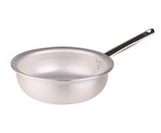 Pentole Agnelli - Casserole Distribution de Chaleur pour Battre au Fouet, en Aluminium et Acier Inoxydable - Couleur Argent 32Â cm Argent