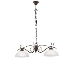 Reality Leuchten R3432-24 Lampe suspendue, Métal, E27, Rouille, 15,5 x 15,5 x 136 cm