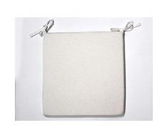 Soleil docre Dessus de Chaise en Coton Panama Blanc, 40x40x3 cm