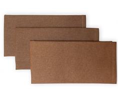 Soleil dOcre Lot de 3 Serviettes en Coton Panama Taupe, Ecru, 45 x 45 cm