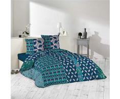 douceur dintÃ©rieur parure 3 piÃ¨ces 240x220 cm polycoton 50 fils allover lazuli