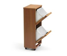 Arredamenti Italia AR_IT- 872 MADERA 2 Poubelle Tri SÃ©lectif HÃªtre Massif couleur Cerise 36 x 84 x 26 cm