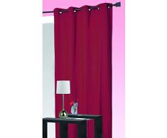 HomeMaison Rideau Isolant Thermique, Polyester, Rouge, 260x140 cm
