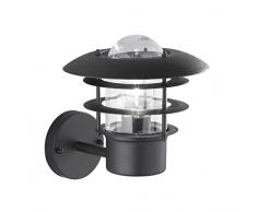 Wofi Applique murale dextÃ©rieur, Verre, E27, 60Â W, Noir, 22Â x 26Â x 24,5Â cm