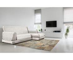 Italian Bed Linen Housse de canapé antidérapante Confortable avec méridienne Droite 290 cm crème