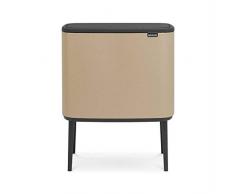 Brabantia - 316265 - Poubelle Bo Touch Bin, 3 x 11 litres, Mineral Golden Beach