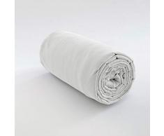 Les Ateliers du Linge - Drap Housse - Drap de lit - Large Bonnet - Tissu Doux et Respirant - Drap Housse Blanc - 140 x 190 x 30-100% Coton
