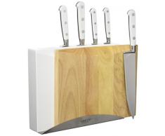 Lion Sabatier 669188 Bloc Cardiff Blanc + 5 Couteaux Toque Blanche, MÃ©tal