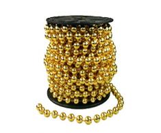 Mondial-Fete - Rouleau Guirlande Perles Or 10 m