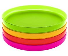 Zak Designs 2073-130 Stacky Set de 4 Plateaux Petits Hot Pop 12 cm