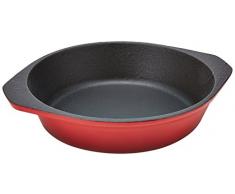 Commichef provencale Professionnel en Fonte Rond Plat Ã gratin, Rouge, Fer forgÃ©, Red, 18cm Diameter