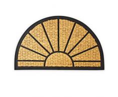 Relaxdays Paillasson fibres de coco Tapis de sol porte dâentrée forme demi-lune 75 x 45 cm dessous antidérapant caoutchouc PVC essuie-pieds saleté intérieur extérieur, marron