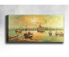 Bonamaison Peinture sur toile, multicolore, 30 x 90 cm - Conçu et fabriqué en Turquie